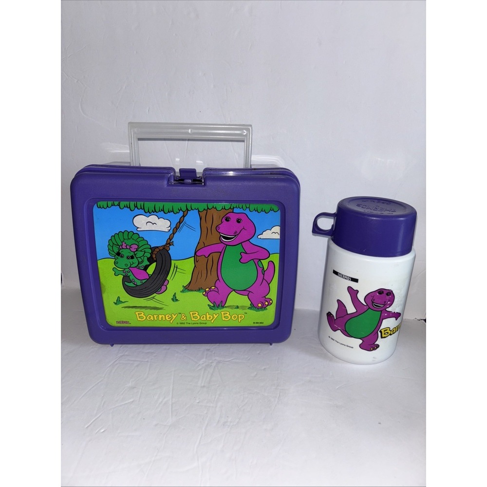 1992 Thermos Barney & Baby Bop Collectable Lunchbox With Complete Thermos